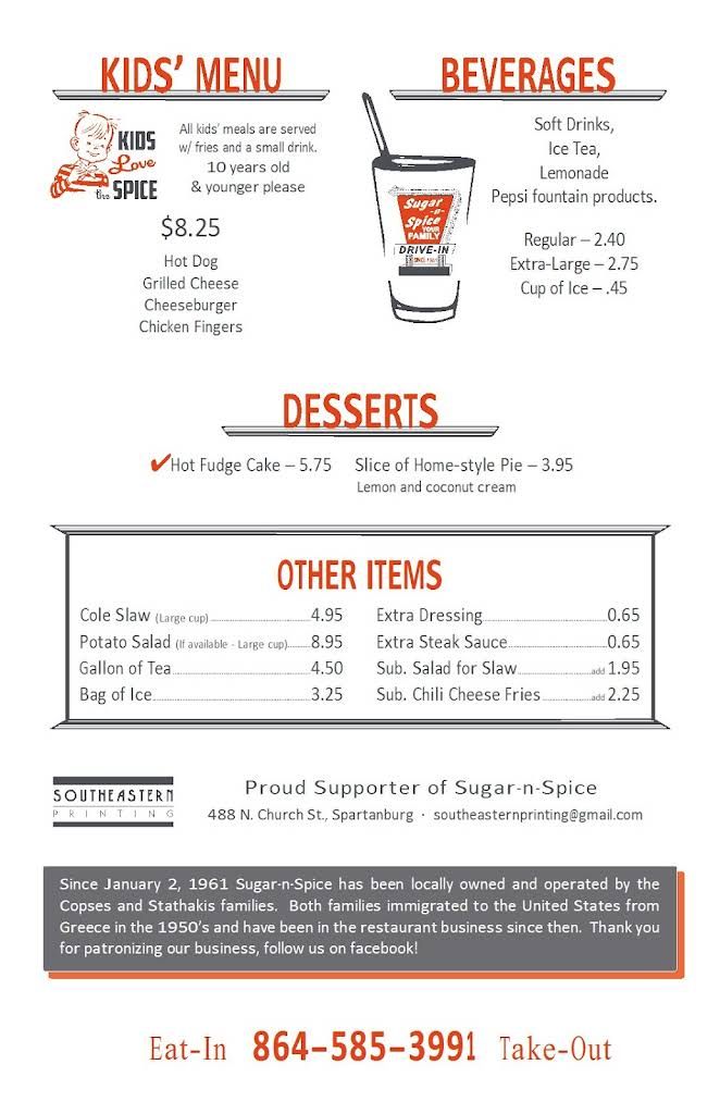 Sugar-n-Spice Menu 3
