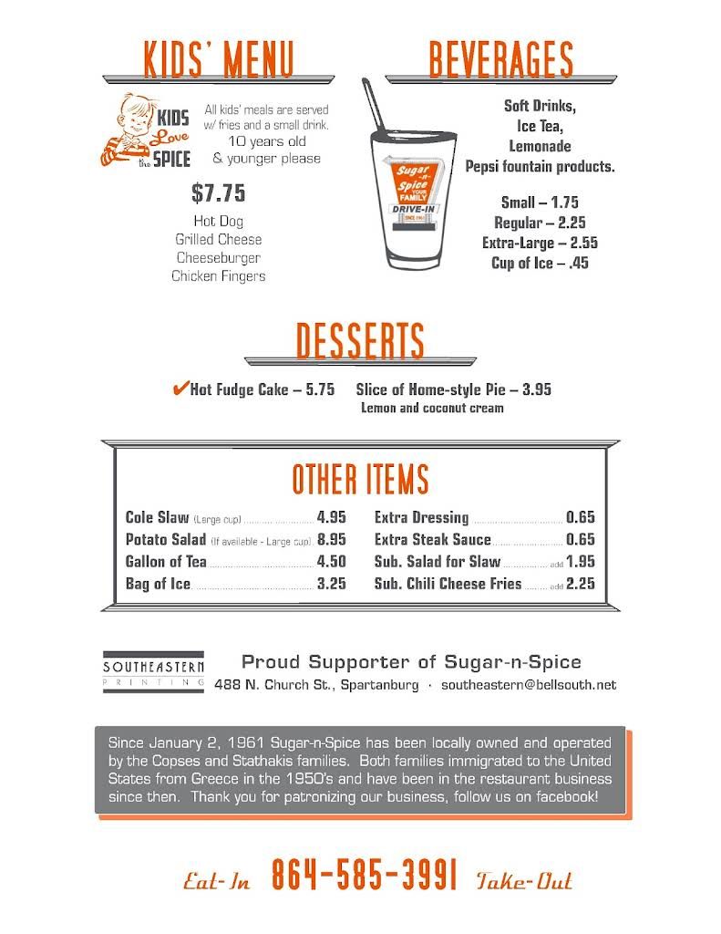 Sugar-n-Spice Menu 4